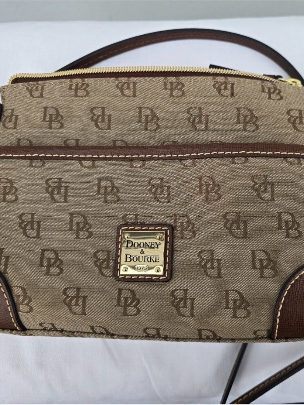 Dooney & Bourke Tan Brown Signature Crossbody Bag